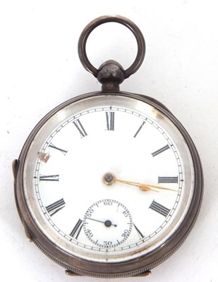 Lot 189 - A silver open face pocket watch, hallmarked on...