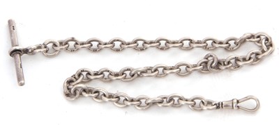Lot 196 - A silver Albert pocket watch chain, hallmarked...
