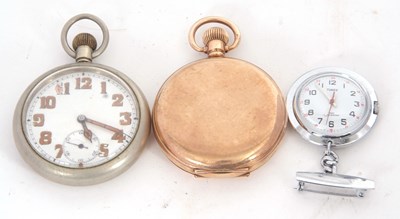 Lot 198 - Mixed Lot: A rolled gold Waltham half hunter...