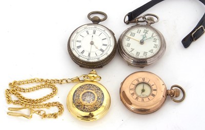 Lot 201 - Mixed Lot:  Pocket watches to include a rolled...