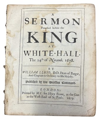 Lot 871 - WILLIAM LLOYD: A SERMON PREACHED BEFORE THE...