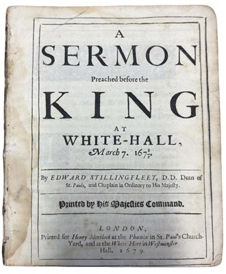 Lot 874 - EDWARD STILLINGFLEET: A SERMON PREACHED BEFORE...