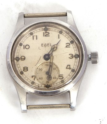 Lot 220 - A vintage Ebel military wristwatch with...