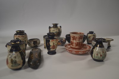 Lot 213 - A group of miniature Japanese Satsuma wares...