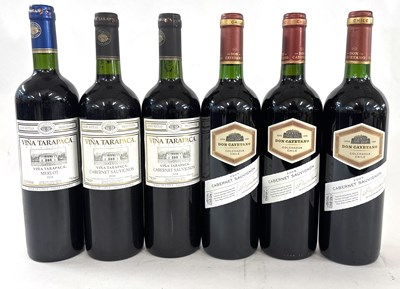 Lot 382 - Six Chilean reds: three Vina Tarapaca Cabernet...