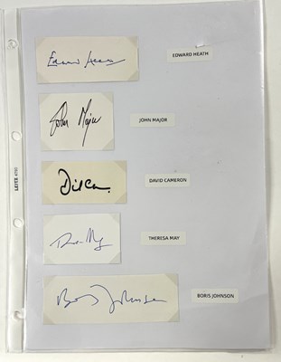 Lot 342 - Conservative Party Prime Ministers; Autographs