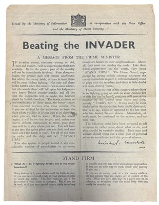 Lot 888 - WINSTON CHURCHILL: Ministry of Information /...
