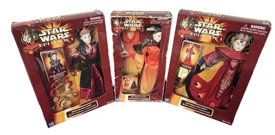 Lot 143 - STAR WARS: Three boxed Queen Amidala dolls by...