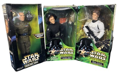 Lot 145 - STAR WARS: Three boxed Hasbro figures, to...