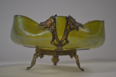 Lot 239 - An Art Nouveau Loetz style crimped glass bowl...