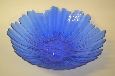 Lot 240 - A Murano blue glass fruit bowl with shaped...
