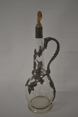 Lot 244 - A late 19th Century glass decanter with metal...