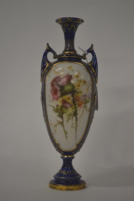 Lot 251 - A Royal Worcester vase with panels of painted...
