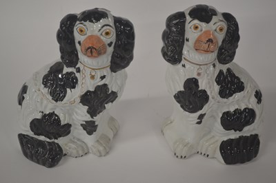 Lot 260 - Pair of Staffordshire poodles, late 19th/early...