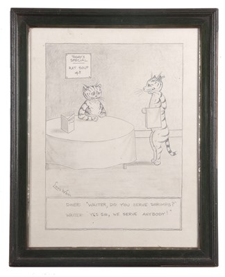 Lot 509 - Attributed to Louis Wain (1860-1939), "Diner :...