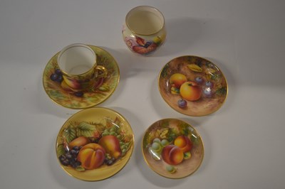 Lot 286 - A group of Royal Worcester wares painted with...