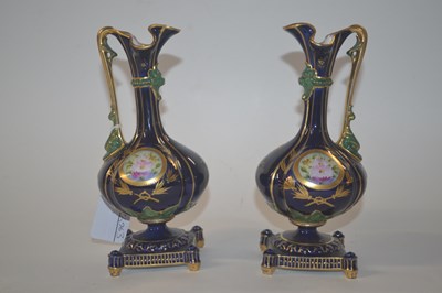 Lot 287 - A pair of continental porcelain Sevres style...