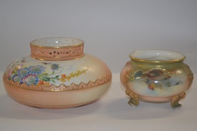 Lot 290 - A Hadley Worcester bowl painted with roses...