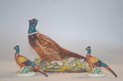 Lot 308 - Group of three models of pheasants by Beswick,...