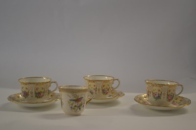 Lot 299 - Group of three Aynsley cups and saucers with...