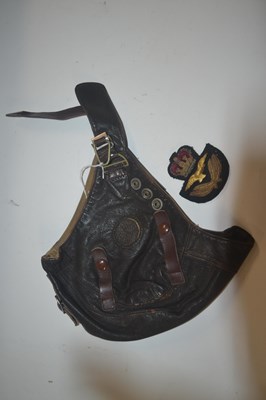 Lot 338 - A First World War leather flying helmet...