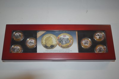 Lot 381 - A proof set of gold plated crowns, issued by...