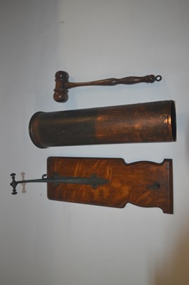 Lot 343 - A WWI shell case converted into a gong with...
