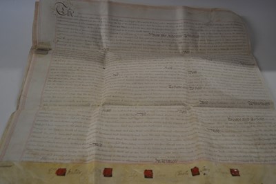Lot 346 - An Indenture on vellum with wax seals dated 1760
