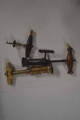 Lot 357 - Group of three vintage corkscrews including a...