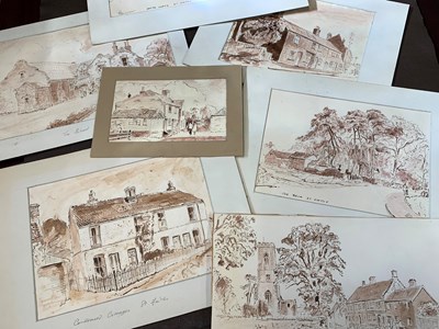 Lot 43 - Geoffrey Burrows (1934-2023), Seven ink and...