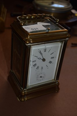 Lot 531 - A 20th Century French brass cased repeating...