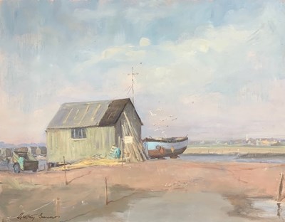 Lot 102 - Geoffrey Burrows (1934-2023), Moored fishing...