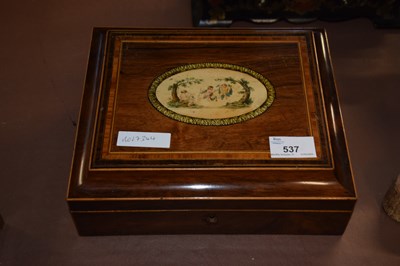 Lot 537 - A small 19th Century travelling writing box,...