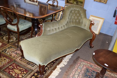Lot 559 - A Victorian green button back upholstered...