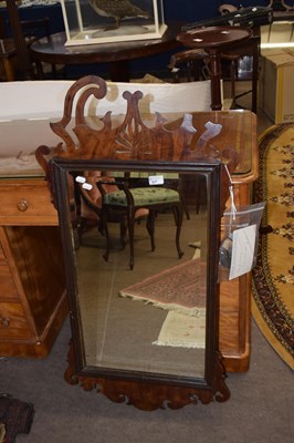 Lot 617 - A Georgian fretwork framed wall mirror, the...