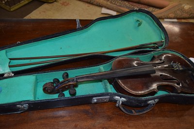 Lot 619 - An antique violin, no makers label apparent...