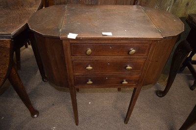 Lot 651 - A small Edwardian mahogany three drawer sewing...