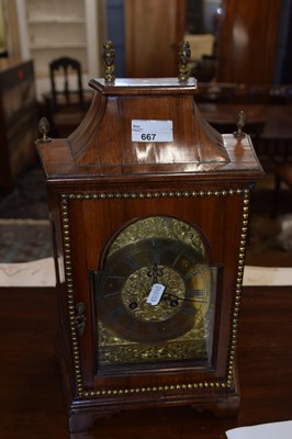 Lot 301 - 19th Century walnut bracket clock with a brass...