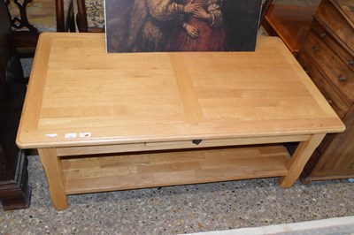 Lot 338 - A 20th Century oak rectangular coffee table,...