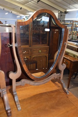 Lot 676 - An Edwardian mahogany framed shield shaped...