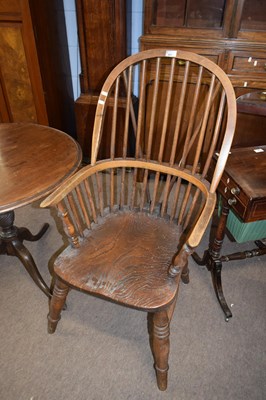 Lot 683 - A Victorian elm seat and stick back Windsor...