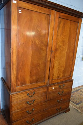 Lot 693 - A Georgian mahogany former linen press, the...