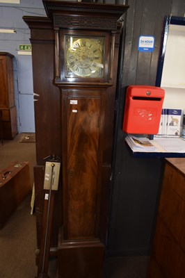 Lot 414 - A mahogany cased grandmother clock, the square...