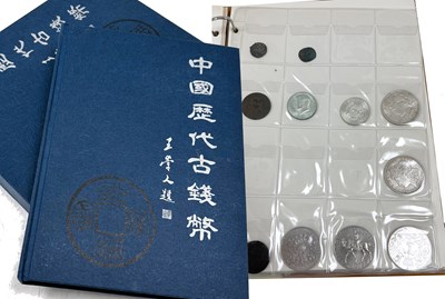 Lot 139 - Folder of Coins: Cartwheel Penny, Twopenny, Silver Dollars, Geo V/VI Sixpences