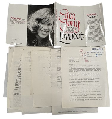 Lot 1160 - ERICA JONG. T.L.S Signed. To Publishers Martin...