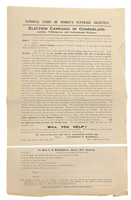 Lot 925 - WOMENS SUFFRAGE SOCIETIES. Catherine Marshall....