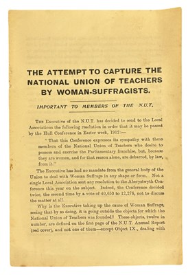 Lot 926 - WOMEN’S SUFFRAGE. The attempt to capture the...