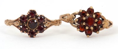 Lot 68 - Two garnet rings: to include a 9ct garnet...