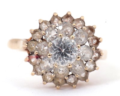 Lot 49 - A 9ct CZ cluster ring, with plain band...