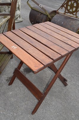 Lot 39 - Folding garden table, height 65cm
